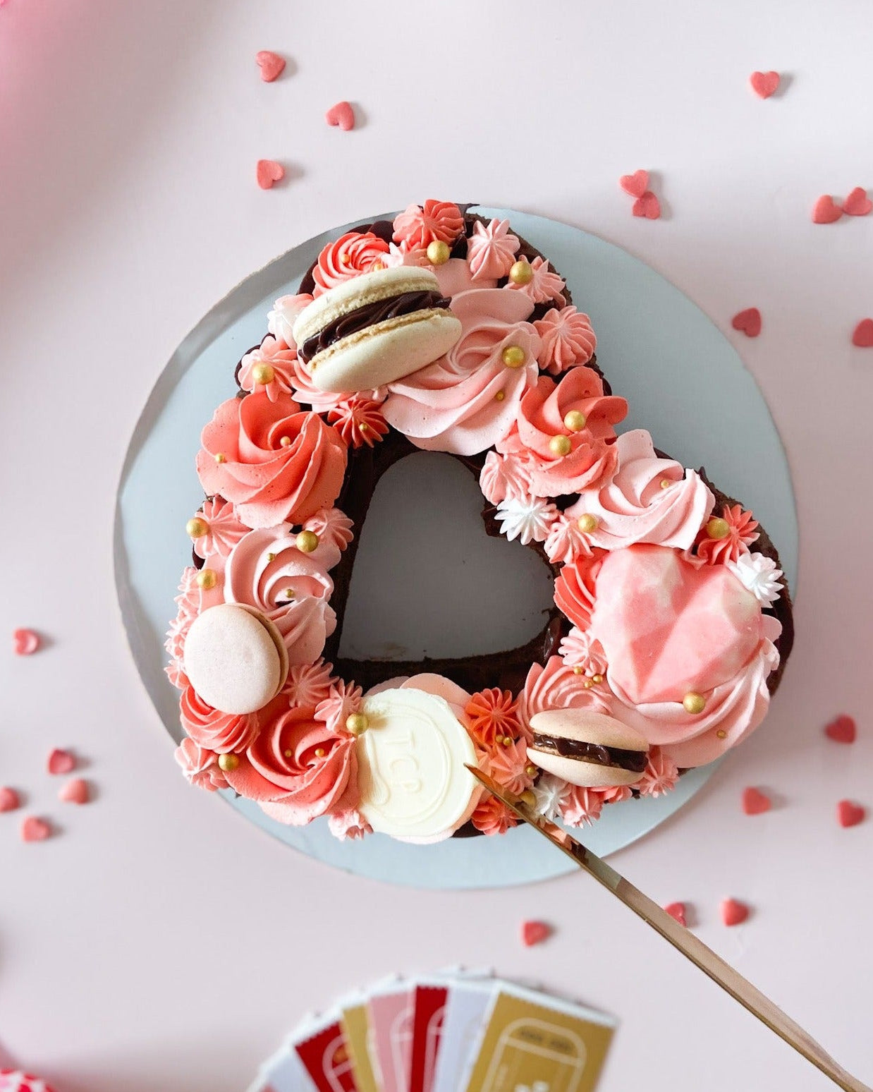 MONOGRAM HEART CAKE