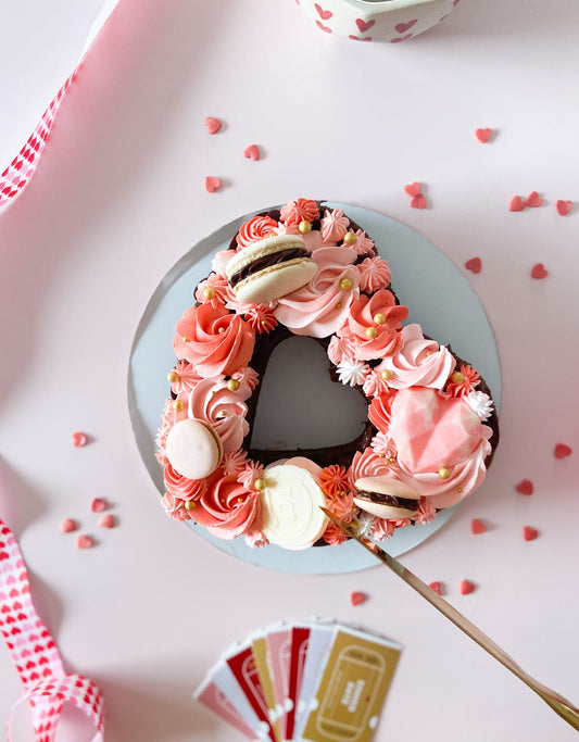 MONOGRAM HEART CAKE